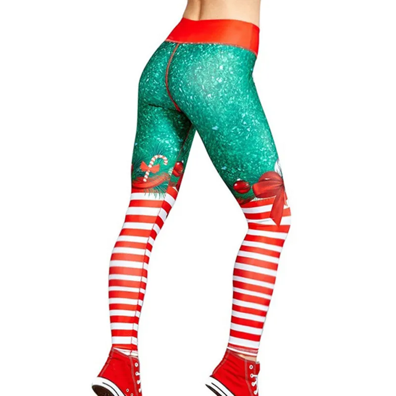 European And American Hot Women's Clothing, Christmas Printed Clothing, Fitness Leggings, Slim Nine-point Yoga Pants