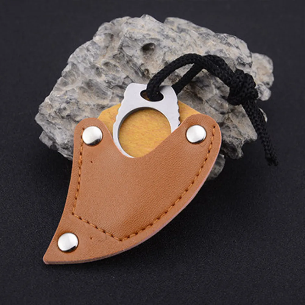 

Stainless Steel Claw-Knife Mini Pocket-Knife Portable Pocket With Leather Sleeve Camping Hiking Hunting Equipments Accessories