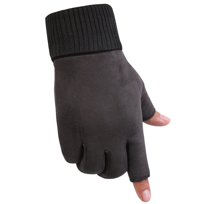 

Зимние рыболовные перчатки для спорта на открытом воздухе, мужские утолщенные теплые перчатки для велоспорта с сенсорным экраном, перчатки для рыбалки без пальцев, 3 цвета