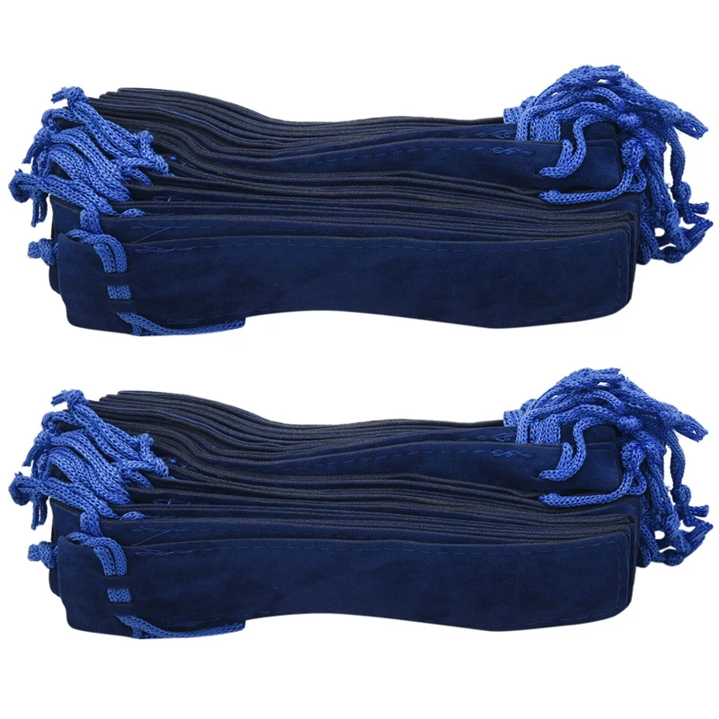 

100 Pcs Blue Velvet Pen Pouch Sleeve Holder Single Pen Bag Case Pencil Bag