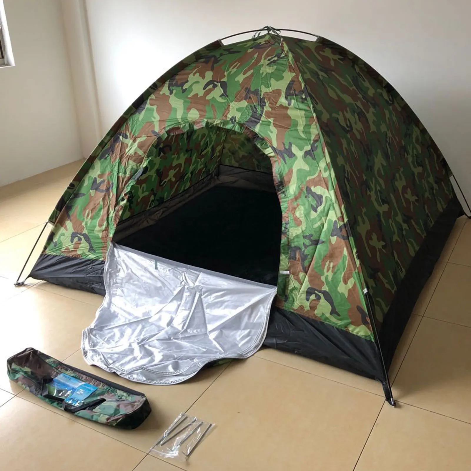 

Single-Layer Camping Camouflage Tent Outdoor Easy Setup Manual Family Travel Tent Lightweight Camping Tent For Outdoors