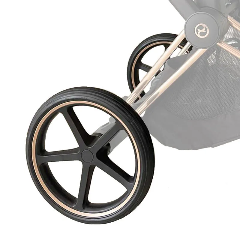 Rose Gold Stroller Wheels Compatible Cybex Priam Series Pram With Axle And Bearing Pushchair Replacement Part Bebe Accessories enlarge