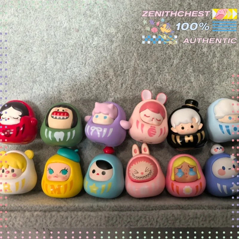 Фото Кукла POP MART POP BEAN Daruma 4-го поколения, серия Strike It Rich, эксклюзивная оригинальная кукла ручной работы POP PEAN, переработанная игрушка, подарок на удачу №2