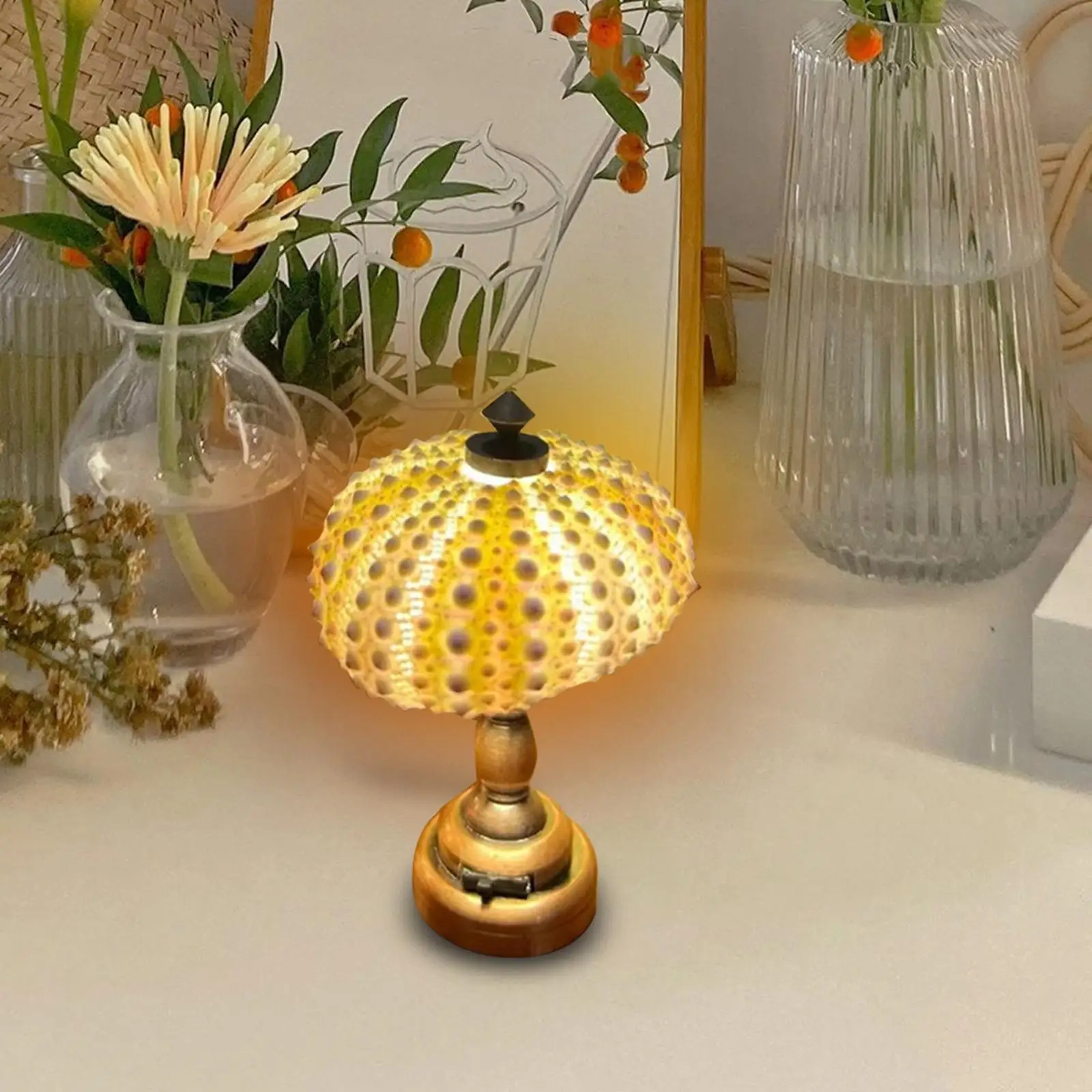 

Sea Urchin Small Night Light Mini Bedside Lamp for Living Room Office
