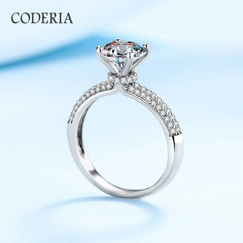 Роскошное кольцо из серебра 925 пробы с бриллиантами диаметром 2 карата