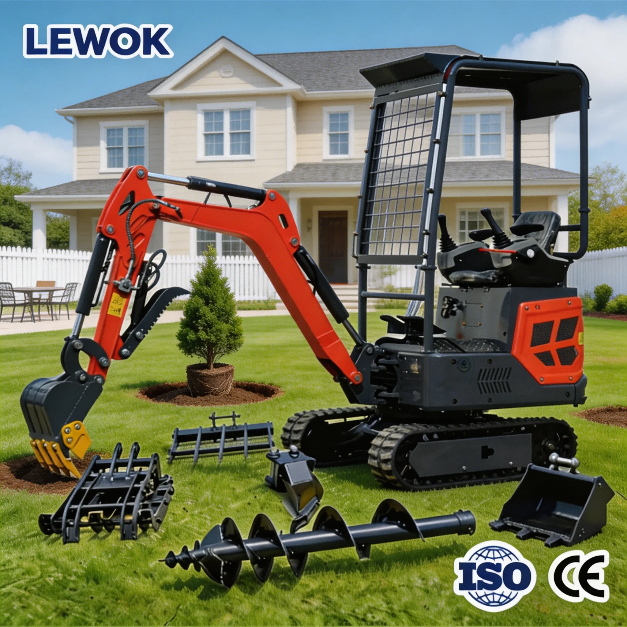 Фото Мини-экскаватор LEWOK 1,5 тонны с двигателем Kubota, мини-гусеничный экскаватор для сада, строительства, фермы, с возможностью индивидуальной настройки. №2