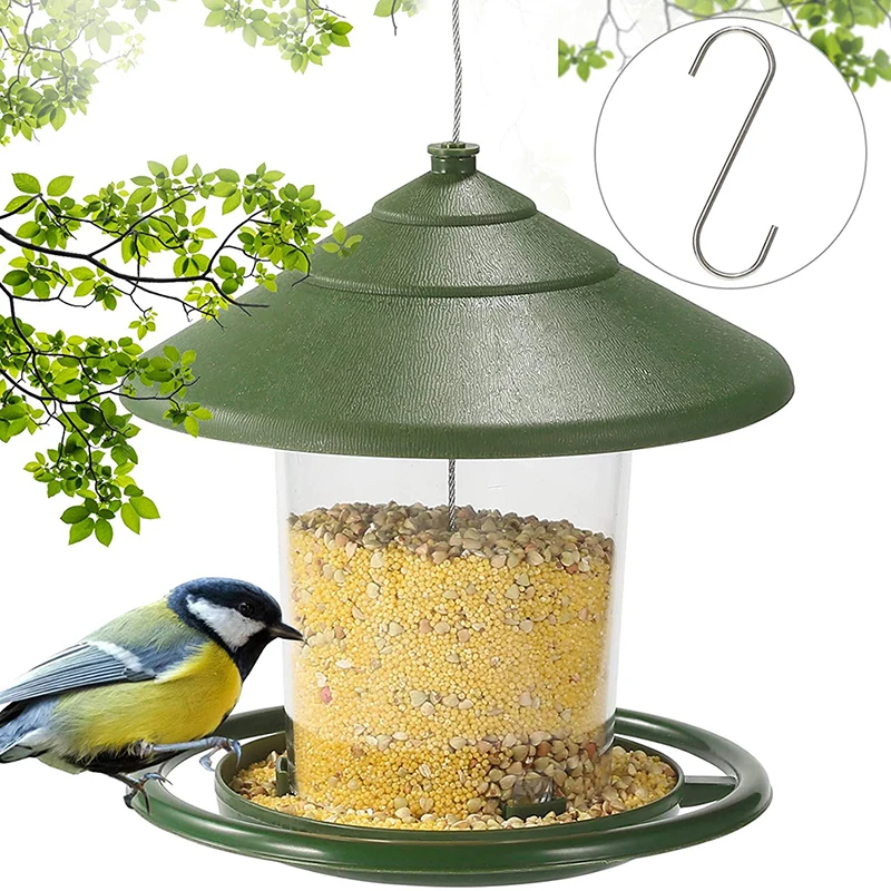 

Creative Automatic Bird Feeder Hanging Wild Bird Food Dispenser For Outdoor Garden Yard Decoration Shelter From The Sun Rain