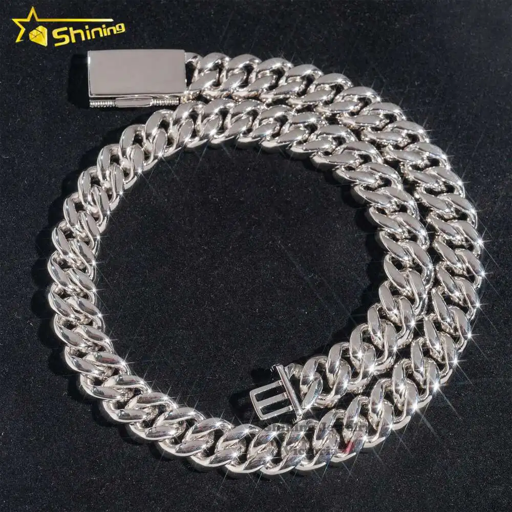 Женская Серебряная цепочка с муассанитом в стиле хип-хоп 15 мм