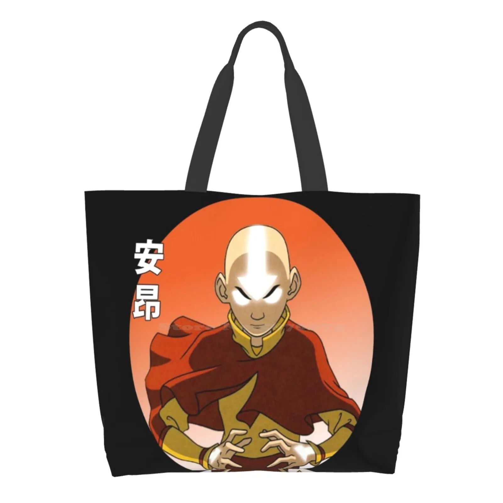 

Aang The Last Airbender Action Anime Meme Reusable Shopping Bag Tote Large Size American Animated Te Ion Series Anime The Last