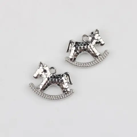 Набор подвесок встряхивающих лошадей из сплава 10 шт