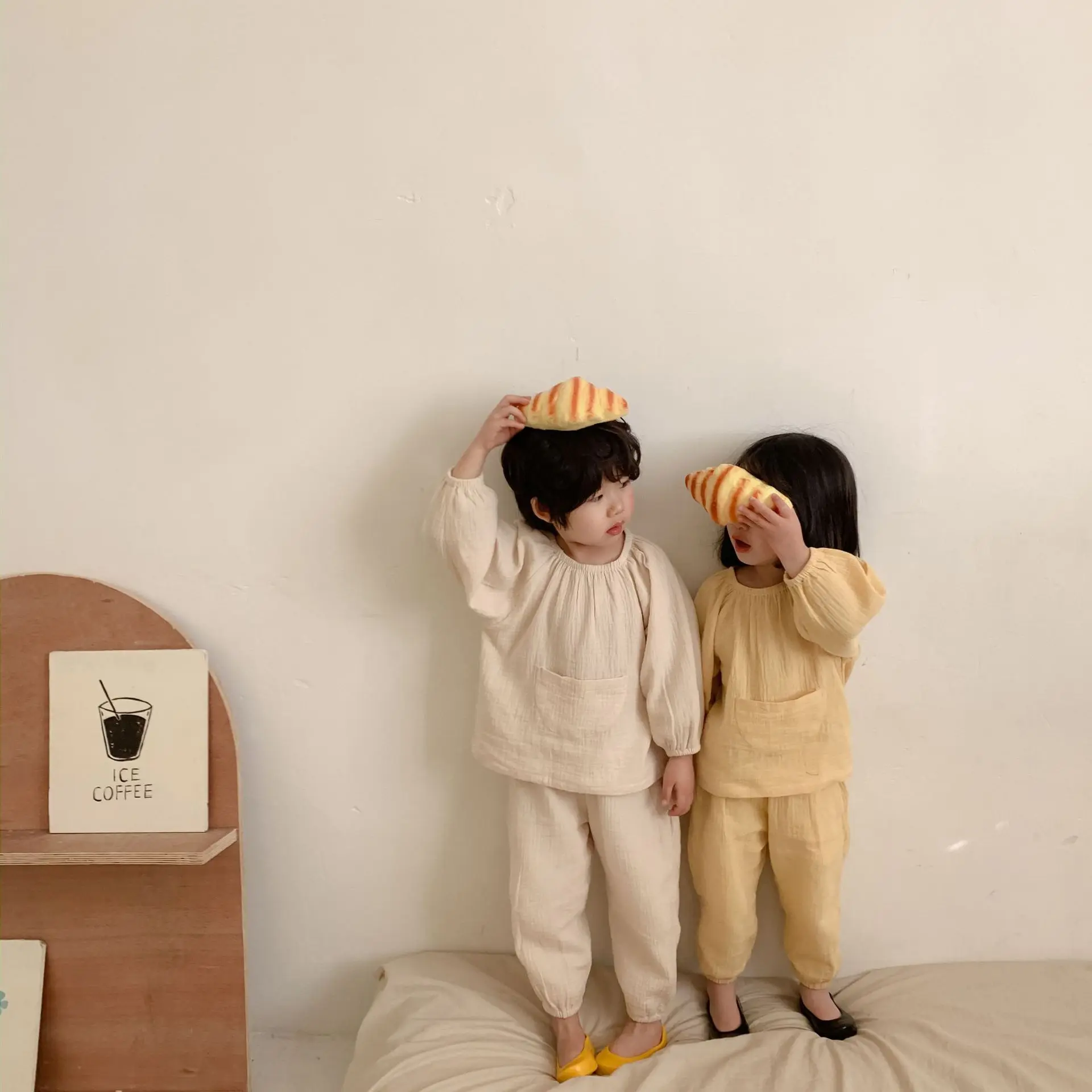 Children's Sets Spring Boy Girl Shorts Clothes Solid Color TShirt And Pants For Kids Baby Cotton Suit Unisex Clothes