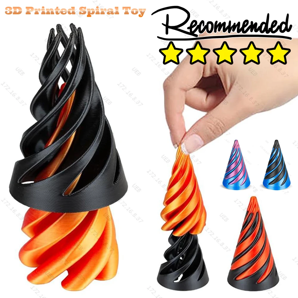 Apwikoker 3D печатная спираль стандартная пирамида сквозная скульптура мини-вировая