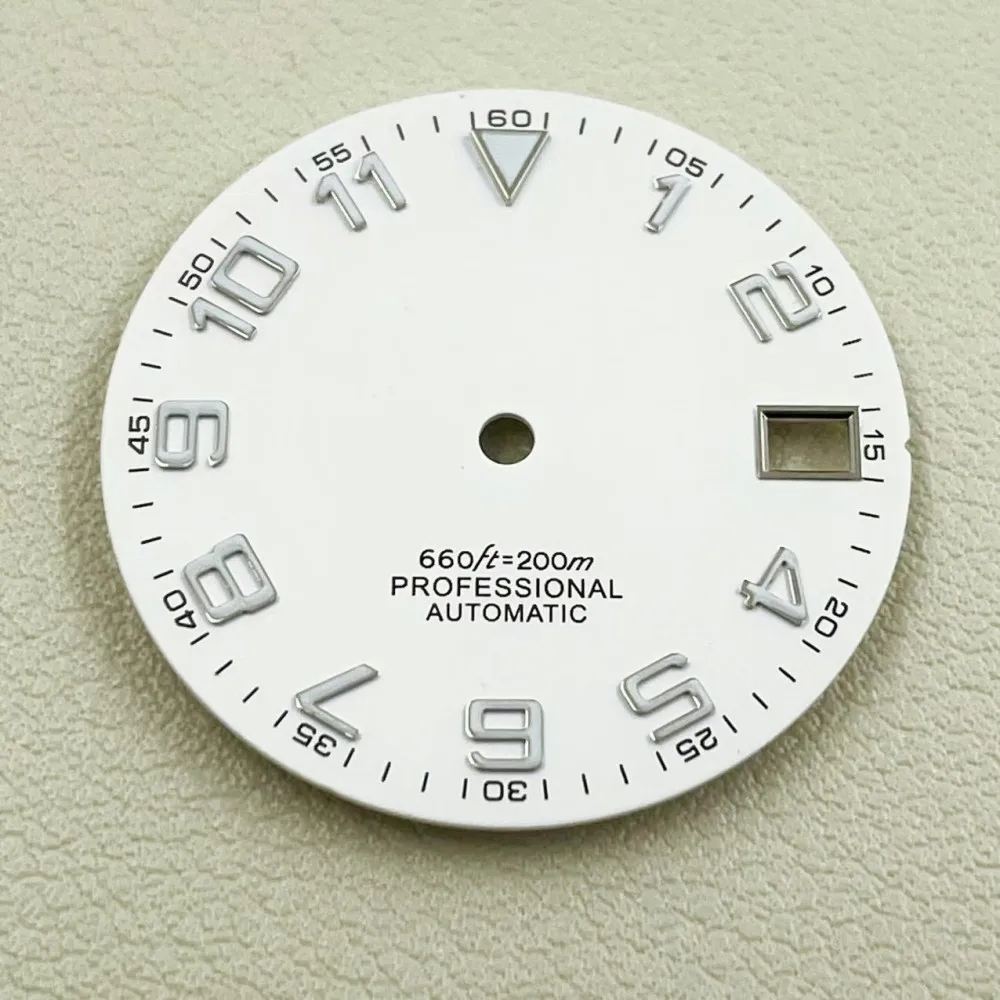 Watch modified calendar dial diameter 28.5 green luminous suitable for NH36/4R36 automatic movement literal watch accessories