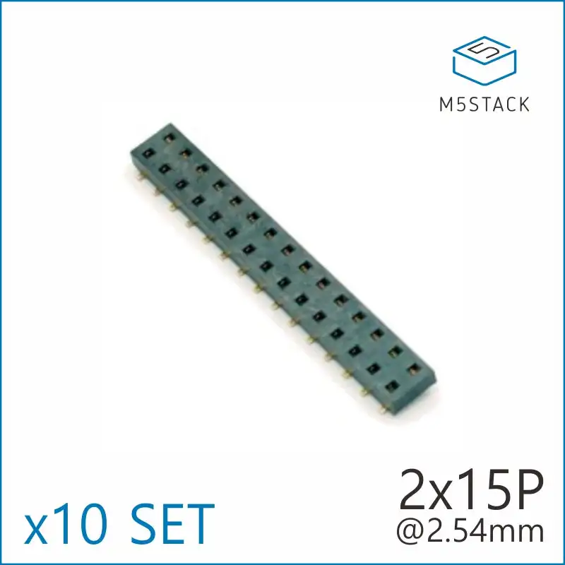 M5Stack Official 2x15 Pin Headers Socket 2.54mm Male & Female 4 Pair Connector | Demo Board Accessories