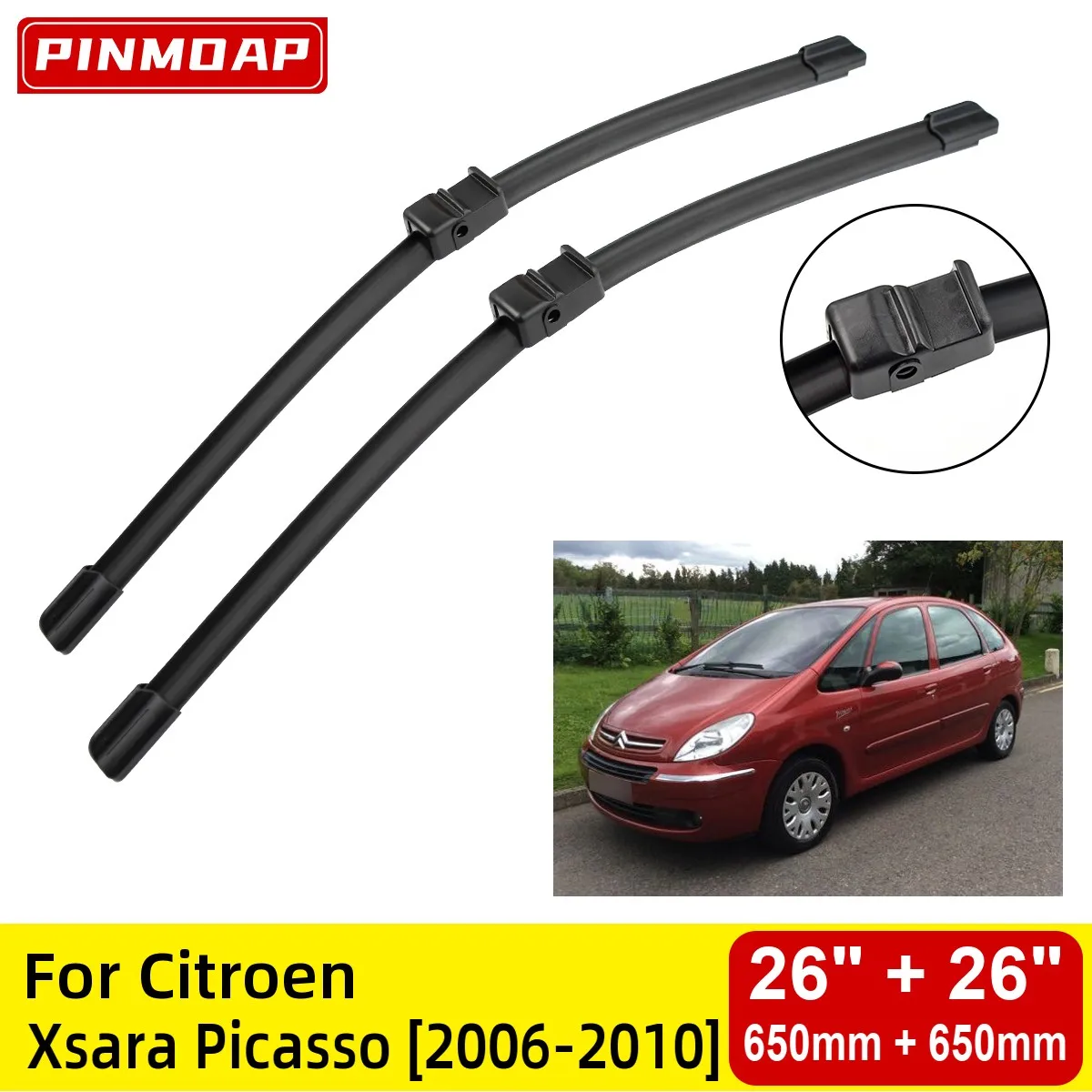 

Щетки стеклоочистителя передние для Citroen Xsara Picasso 2006-2010, 26 + 26 дюймов, 2006 2007 2008 2009 2010