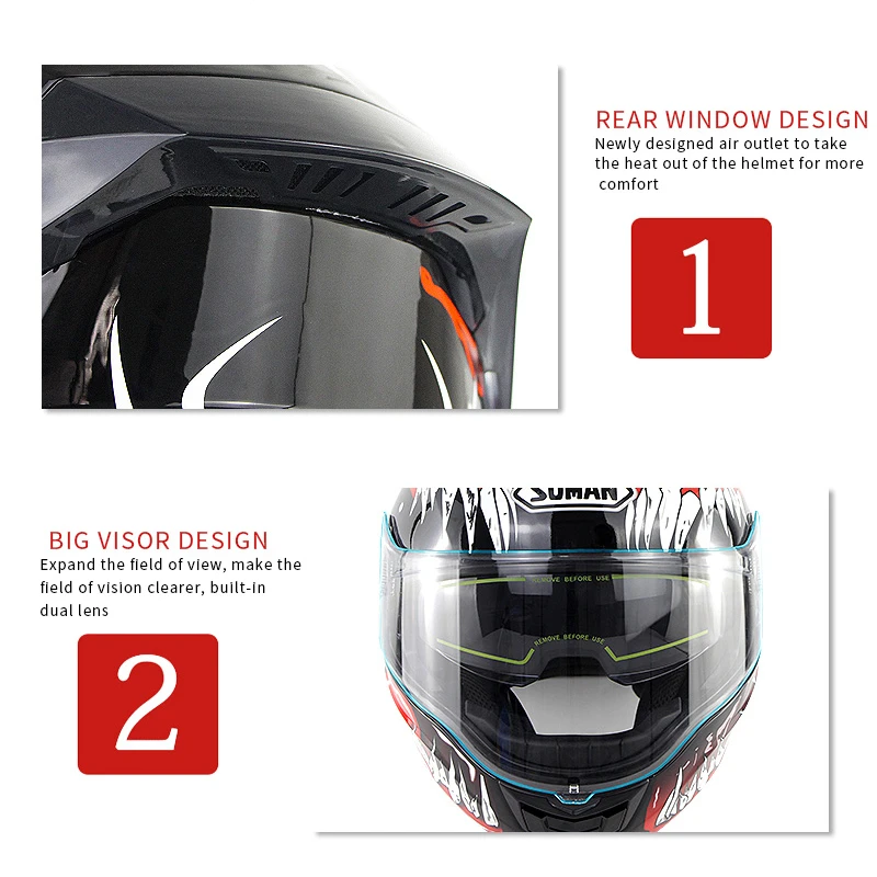 Модульный мотоциклетный шлем SOMAN Bluetoot охлаждающий дизайн одобрен Gundam ECE