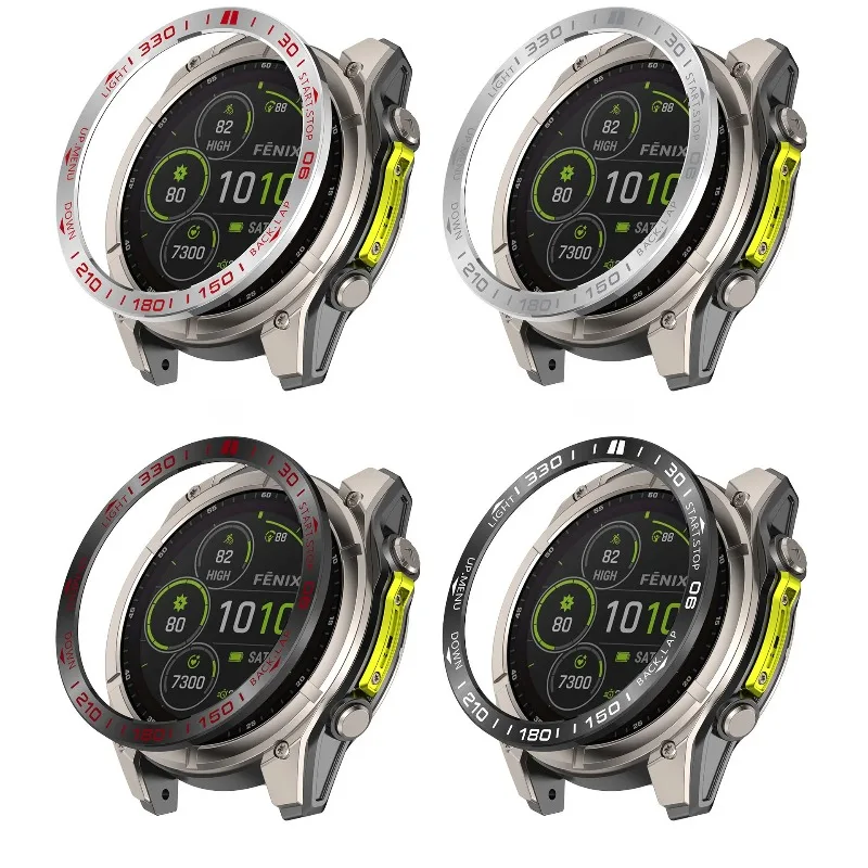 Фото Металлическое защитное кольцо-бампер для Garmin Fenix 8 (43 мм, 47 мм, 51 мм) и Garmin Tactix 8 (47/51 мм) с модной шкалой времени/скорости №5