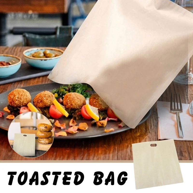 

12Pcs Reusable Toaster Bag Non-Stick Bread Baking Bag Sandwich Bags Toast Microwave Heating Pastry Tools