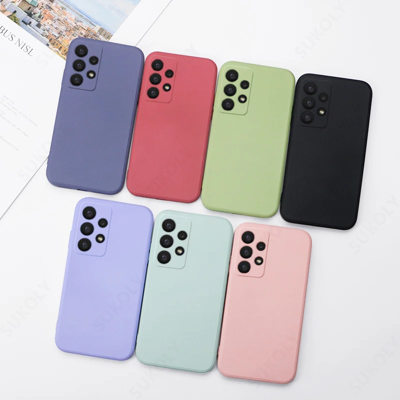 For Samsung A50 A70 A51 A71 A53 A54 S23 S10E S20 S21 FE Liquid Silicone Soft Case For S21 S22 S20 Plus A72 A52 A31 A22 A21S A32 