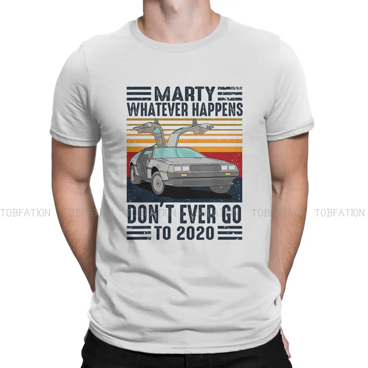 

Vintage Marty Whatever Happens Don't Ever Go To 2020 Back to the Future Men T Shirt Grunge Large O-Neck TShirt Harajuku Tops