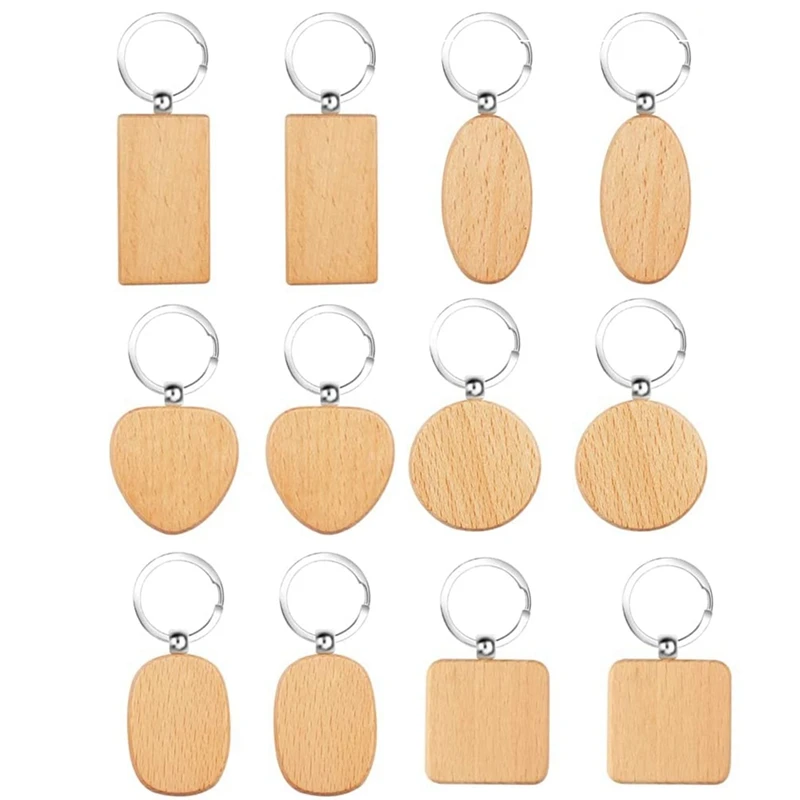 

Деревянное кольцо для ключей, пустая деревянная цепочка для ключей «сделай сам», персонализированное искусственное украшение для рукоделия, подарки, Пирография, дизайн