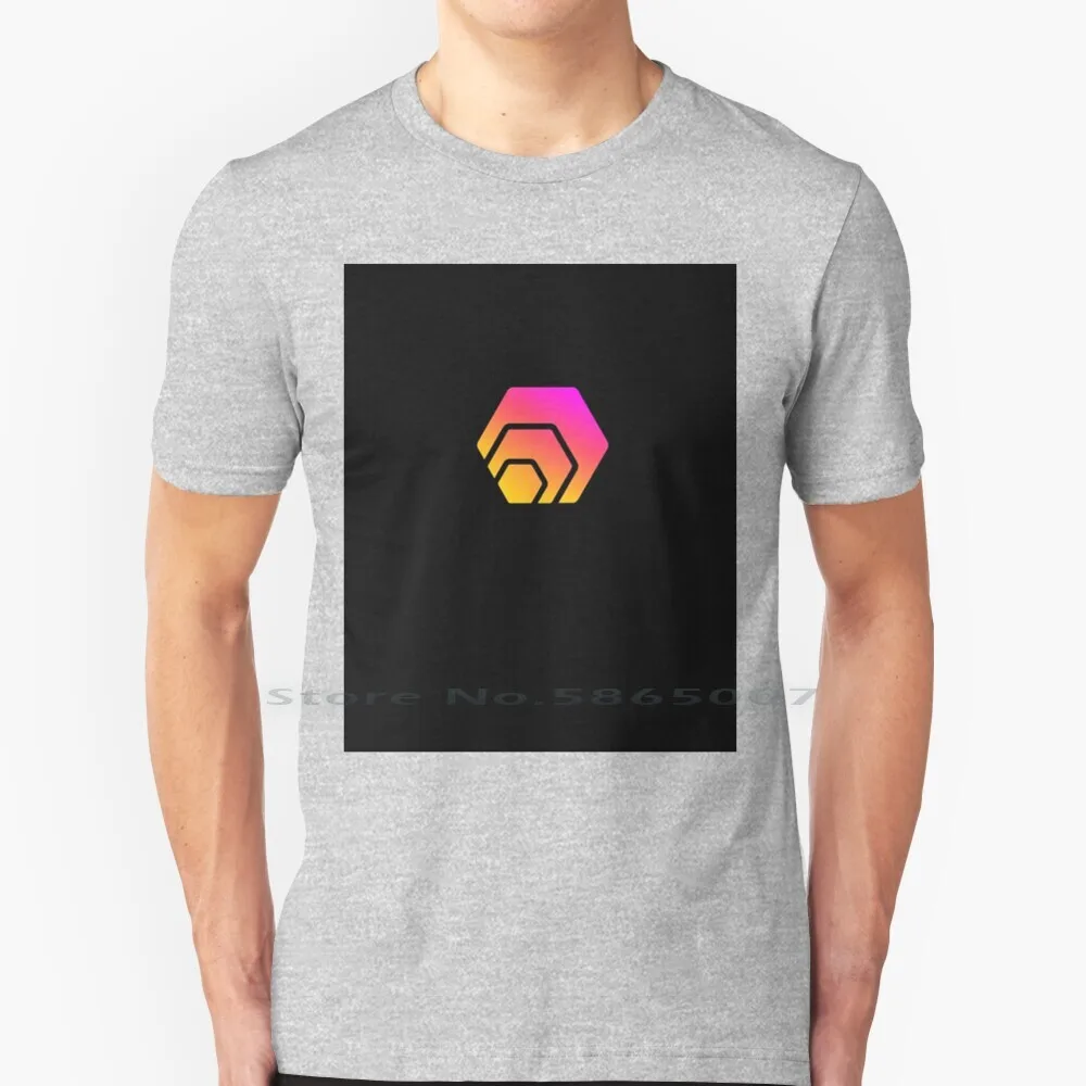 

Hex Logo On Black Background T Shirt 100% Cotton Hex Logo Hex Cryptocurrency Black Gradient Bright Colorful Digital Currency