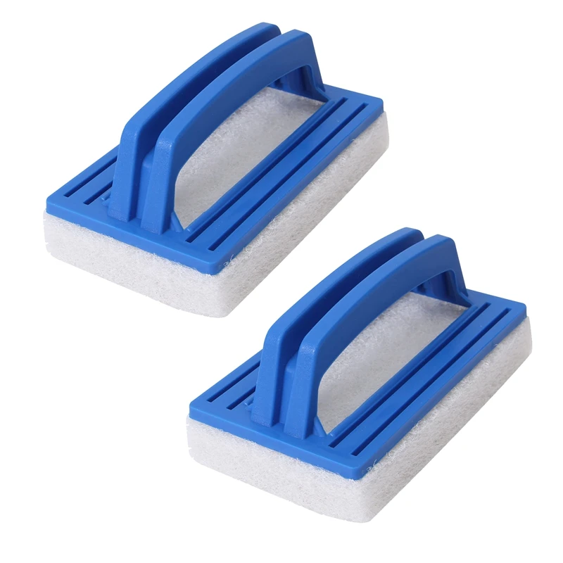 

2 Pack Pool Scrub Brush Scrubbing Scouring Sponge Pad For Cleaning Scrubber, Kitchen,Bathroom Tub, Shower Tile