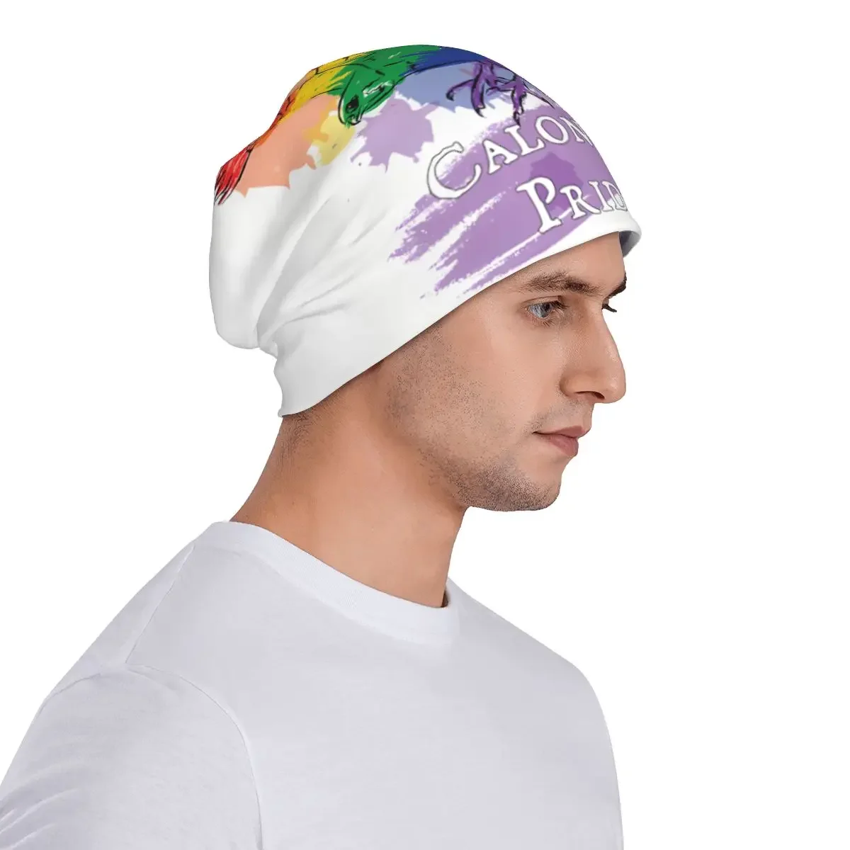 Фото Радужная шапочка Calontir Pride Homme, осенне-весенние тонкие шапочки, облегающие шапки для мужчин и женщин, Новые шапки №5