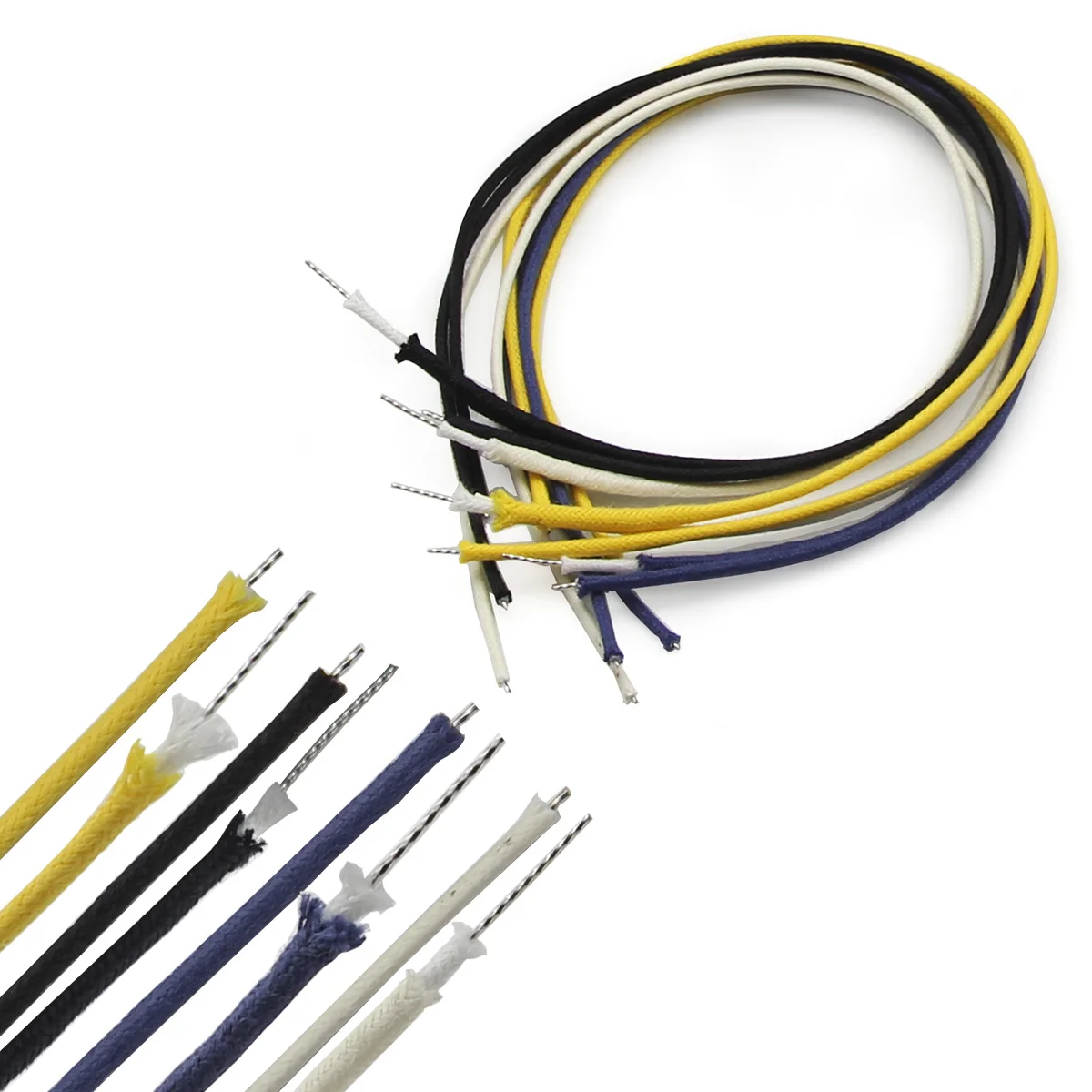 Новинка 8 шт. винтажный Оловянно-медный гитарный хлопковый кабель с нажимной оплеткой AWG22 1 фут 4 цвета Запчасти для гитары