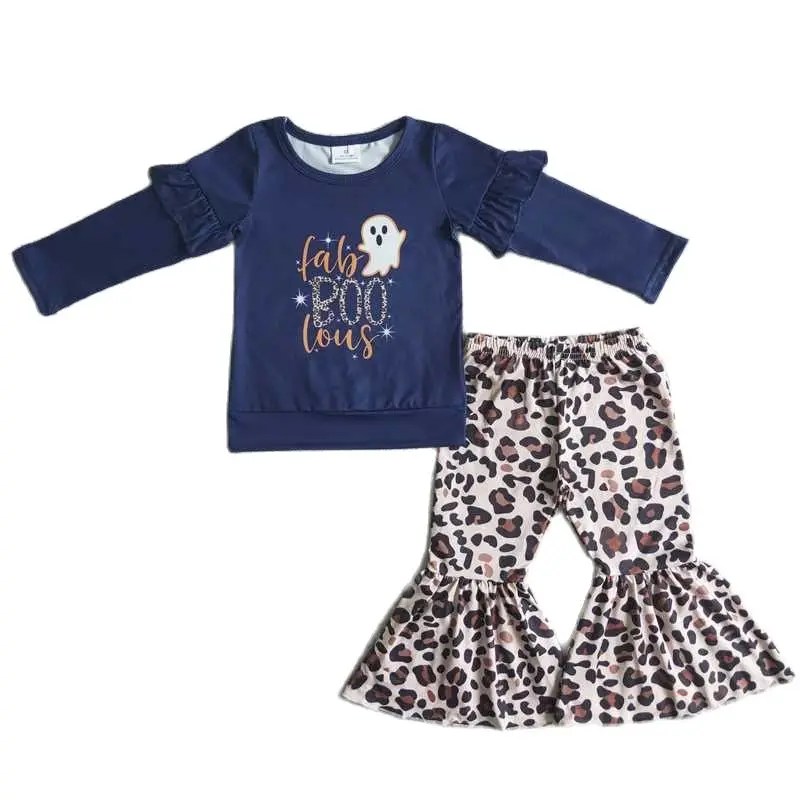 

GLP0074 Girls Halloween Outfit Long Sleeve And Long Pants Cartoon Print
