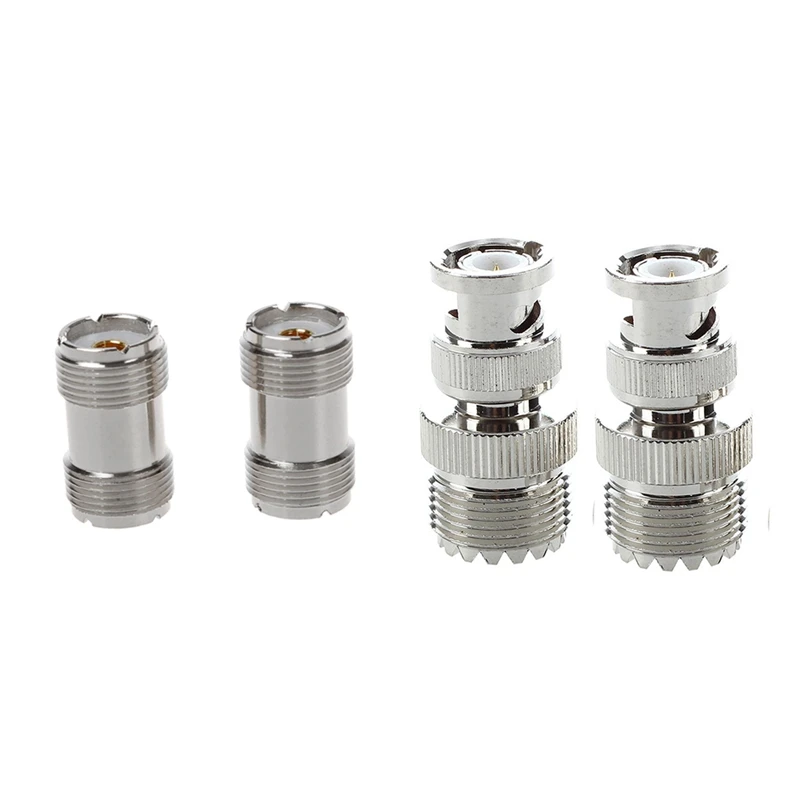 

BMDT-2 Pcs S0-239 UHF Coax Adapter Connector Plug & 2 Pcs BNC Male Plug To UHF SO239 Female RF Coaxial RF Connector