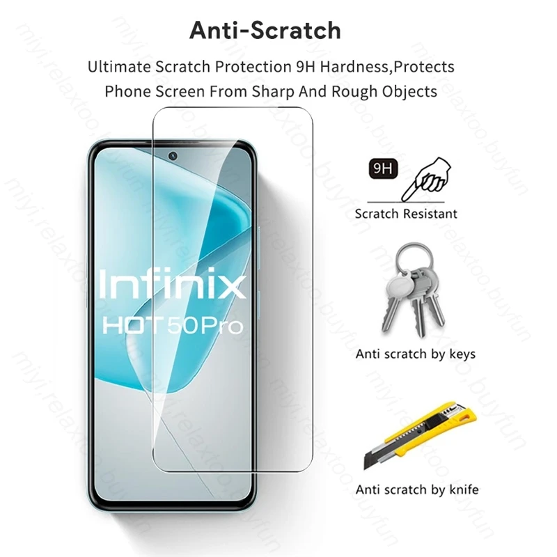 Чехол из закаленного стекла 6To1 для Infinix Hot 50 Pro 50i 4G защитная крышка объектива