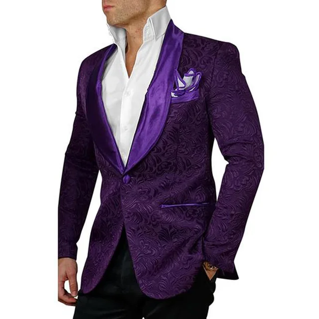 

Lansboter Фиолетовый Новый стиль жениха мужчины шаль отворот смокинг для жениха Мужские костюмы свадьба Лучший человек блейзер (куртка + брюки)