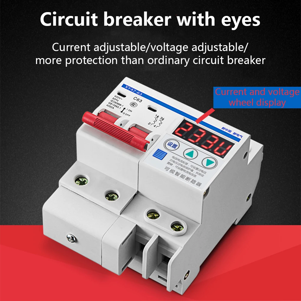 

Portable Circuit Breaker Lightweight LCD Display Remote Control Wear-resistant Adjustable Air Switches Protector 40A