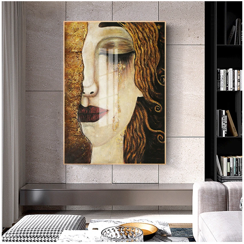

Classic Artist Gustav Klimt Tear Abstract Oil Painting on Canvas Posters and Prints Art Wall Pictures For Living Room Cuadros