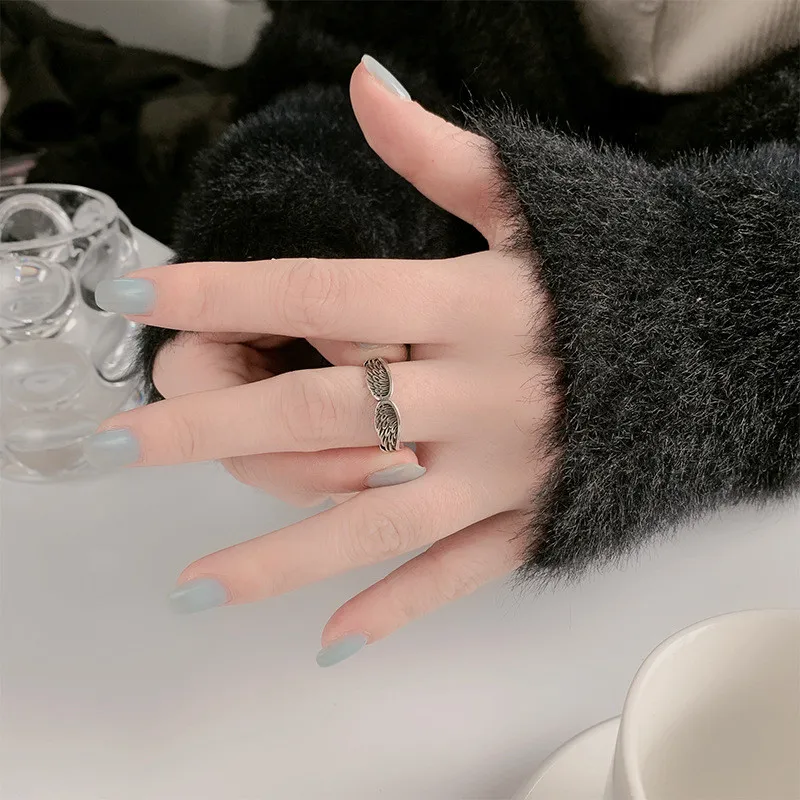 Женский винтажный браслет с крыльями ангела из серебра 925 пробы