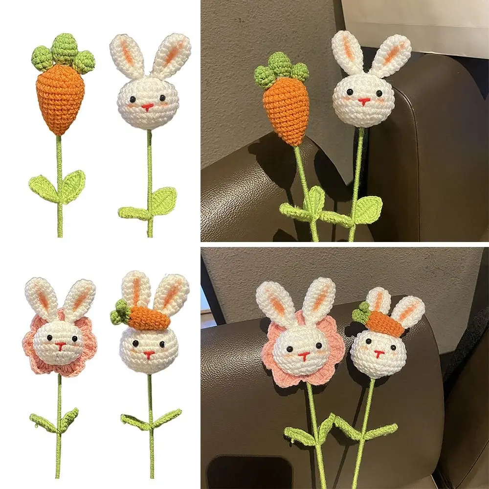 

Декор, подарок на день Святого Валентина, кролик, цветы для вязания крючком, цветок «сделай сам», букет искусственных цветов ручной вязки, рисунок моркови