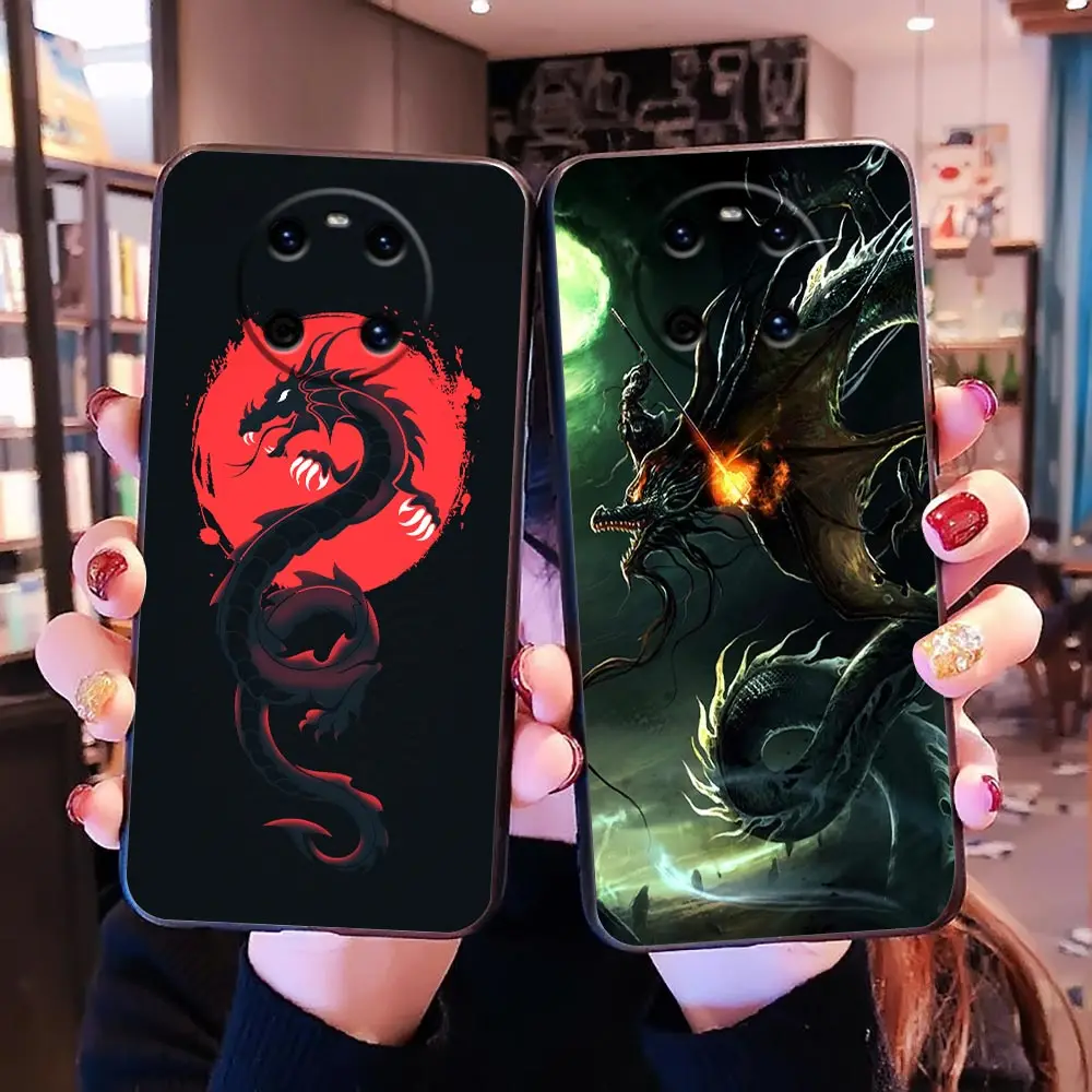 

Funda Coque Phone Para TPU Case For Huawei P10 P20 P30 P40 P50 P50E Mate 10 20 40 RS Lite E 5G Pro Plus Capa Case Fantasy Dragon