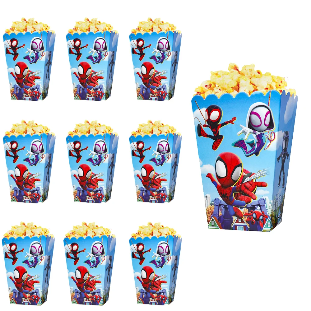 

Disney Spidey And Amazing Friends Birthday Party Deco Popcorn Box Favor Baby Shower Accessory Kids Birthday Party Supplies