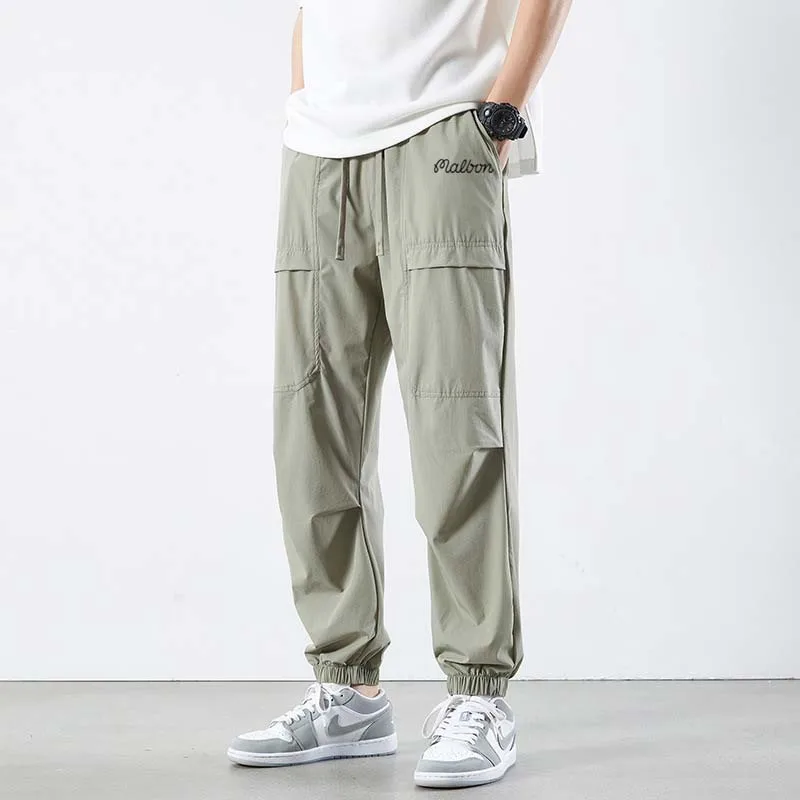 Man Pants Summer Spring Malbon Golf Men's Clothing Casual Trousers Sport Jogging Thin Style Quick Drying Sweatpants Hiking