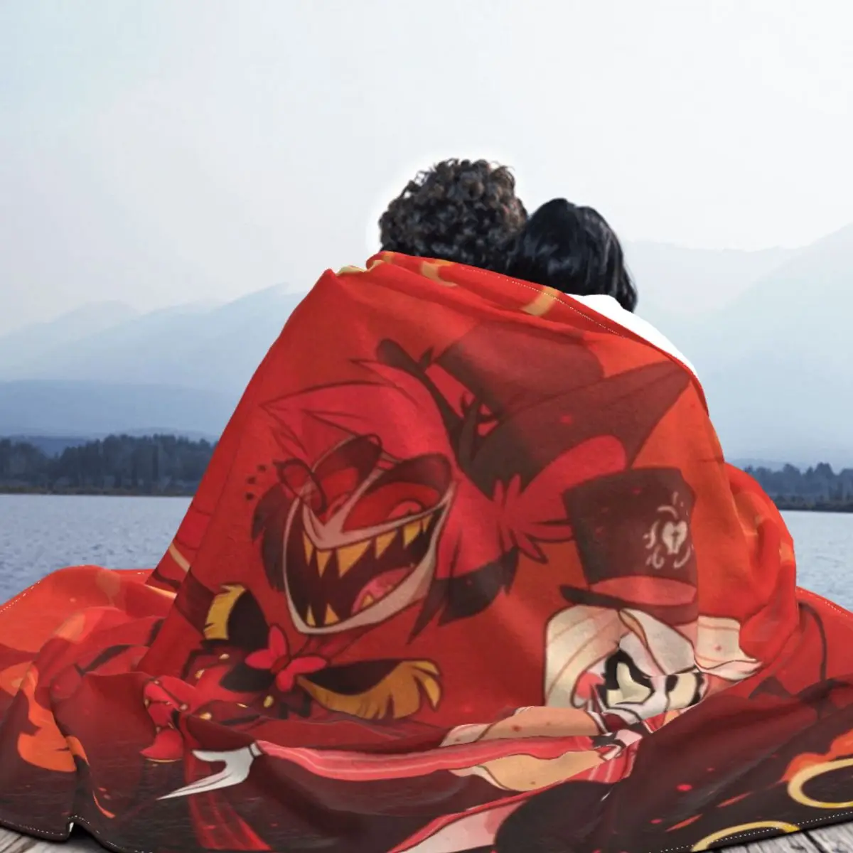 Одеяло аниме Шарлотта из мультфильма Hazbin Hotels бархатное всесезонное