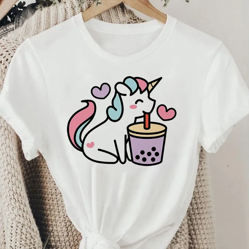

Women Tshirt Cute Cats ice cream Printed Girl White Black T-shirt Summer Funny Graphic Tee Shirt Femme Harajuku T Shirt