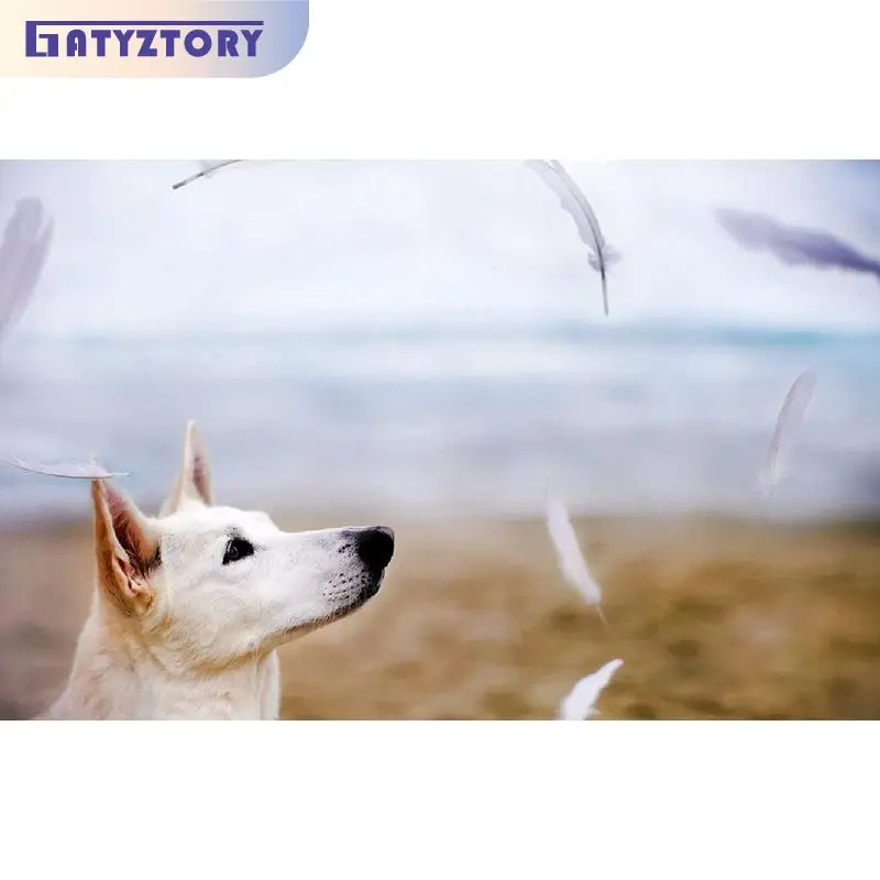 

GATYZTORY Acrylic Painting By Numbers Dogs Pictures For Adults Kids Home Decors Paint Kit Kill Time Handicrafts Unique Gif