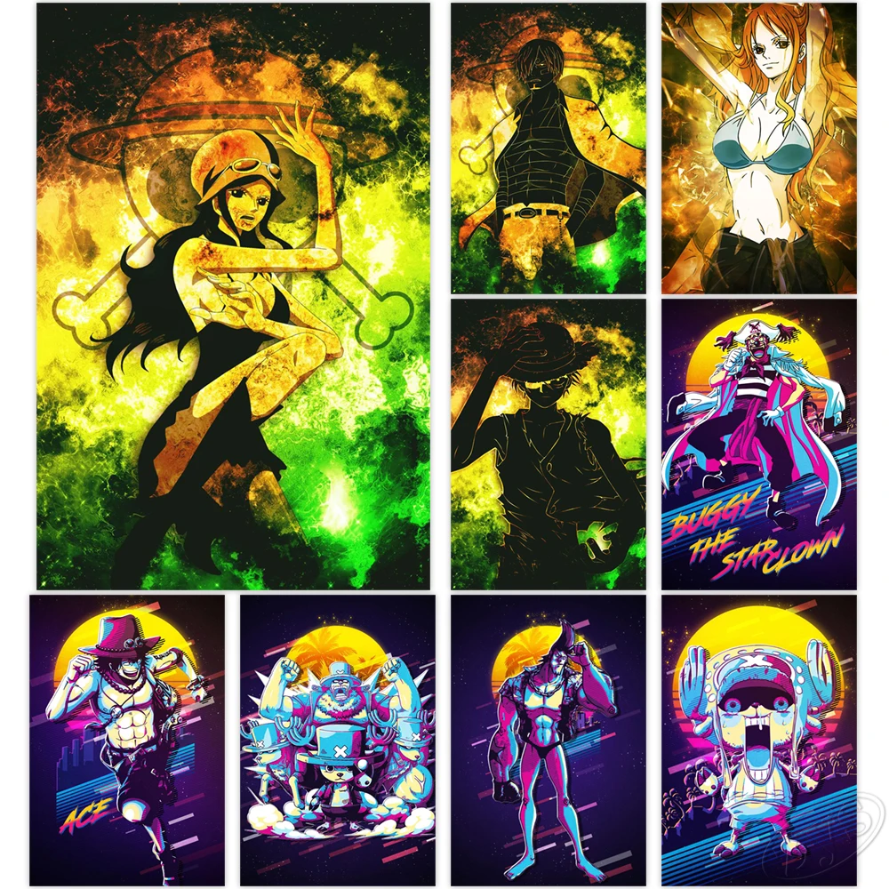 

HD Print One Piece Home Decor Mico Robin Canvas Nami Poster Painting Tony Tony Chopper Wall Art Modular Picture For Living Room