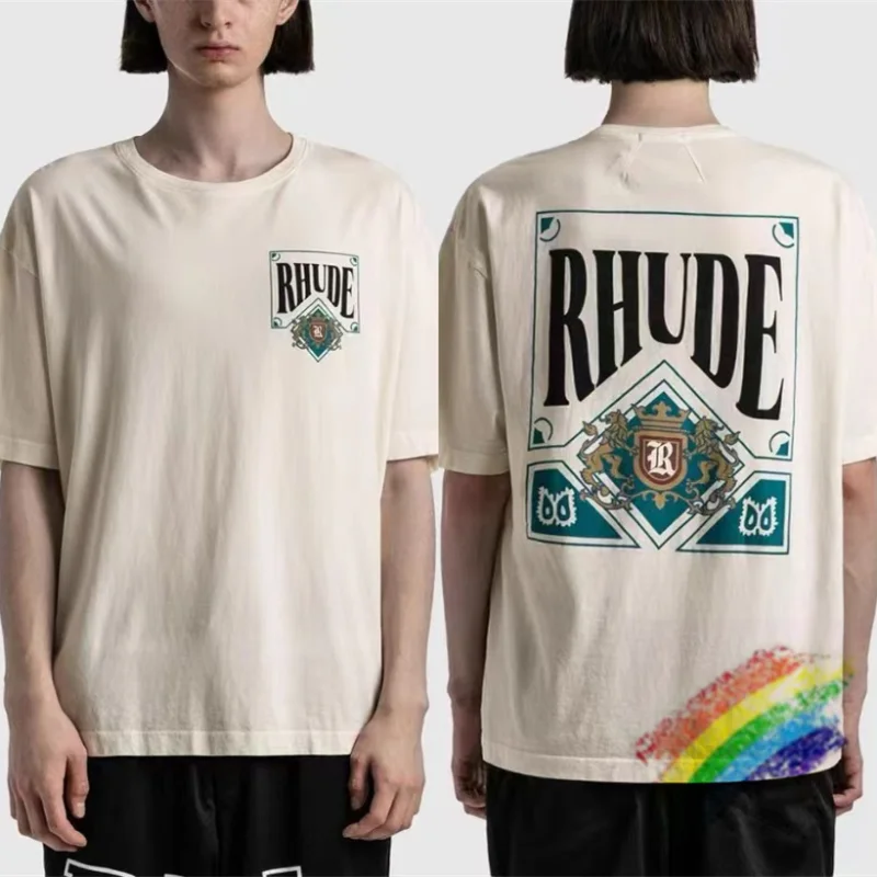 

Rhude Playing Card Print T Shirt Men Women 1:1 Best Quality Oversized T-shirts Tops Tee