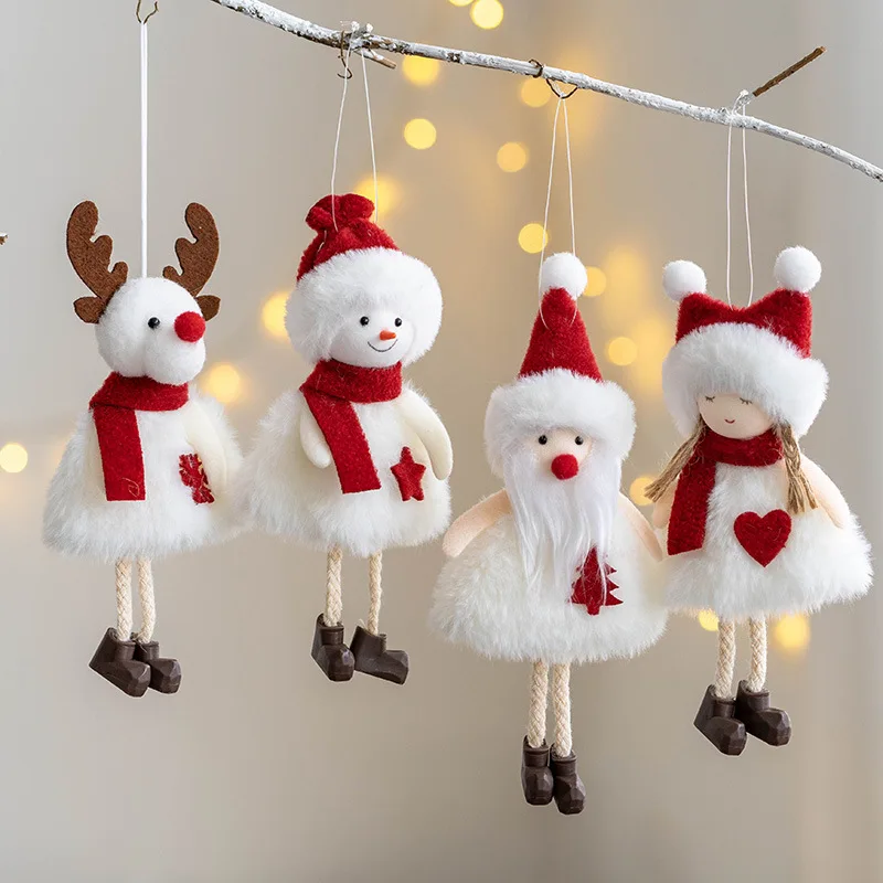 

Рождественская плюшевая кукла из ткани, Санта-Клаус, снеговик, лось, подвесная подвеска, украшения для рождественской елки для дома, рождественские украшения, Рождество