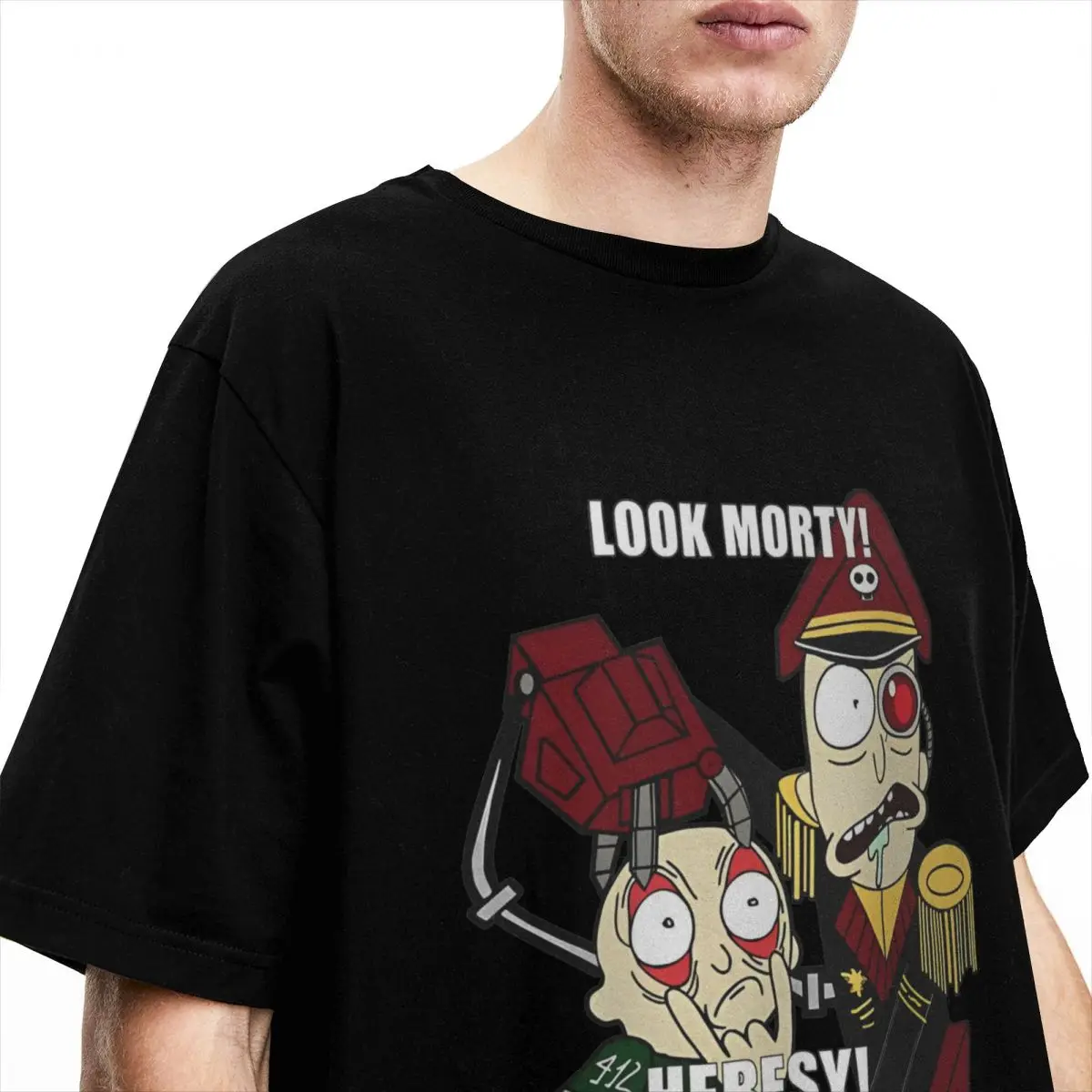 Warhammer 40k Look Morty Heresy футболка Harajuku футболки с коротким рукавом Y2K топы летние 100%