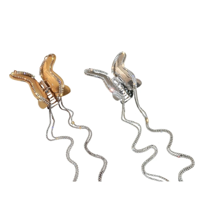 

Большая заколка для волос в форме бабочки Стразы Украшение для волос женские мягкие заколки для волос