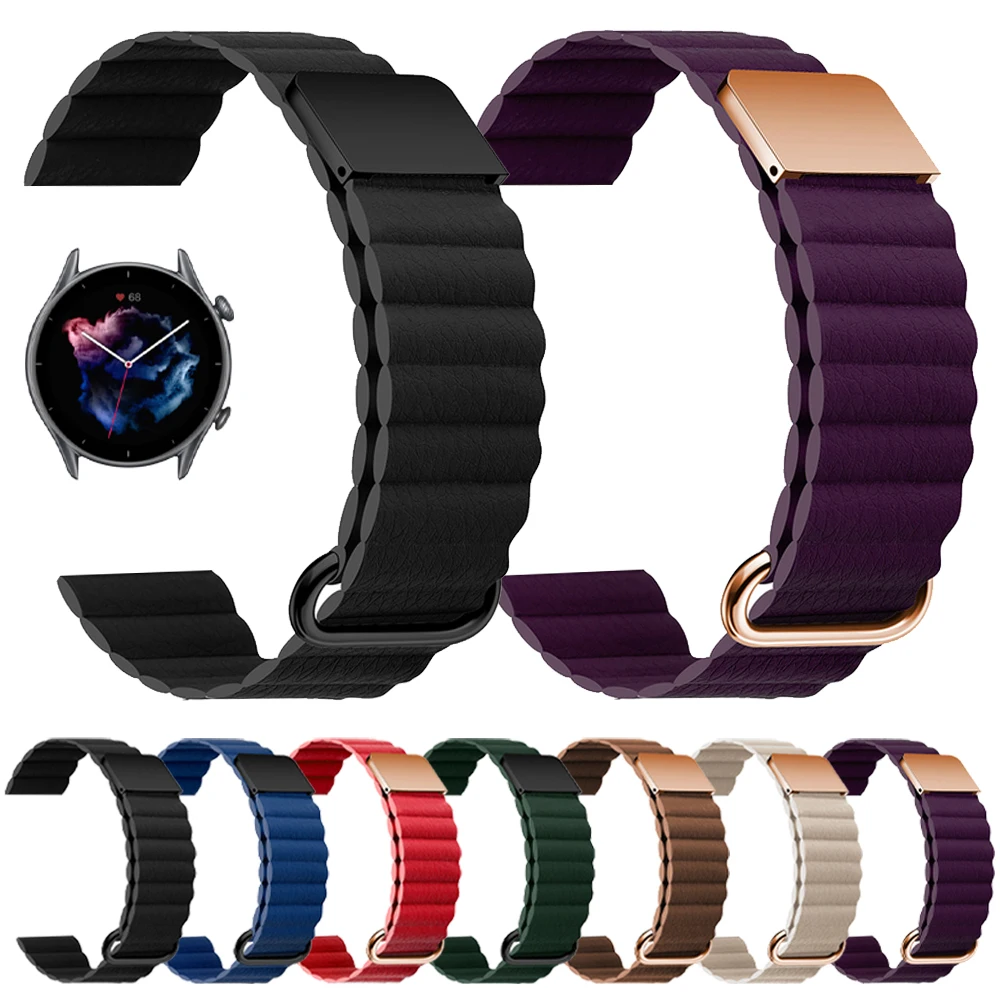 

Ремешок кожаный магнитный для наручных часов Garmin Vivoactive 3 4 HR, браслет для Garmin Sq Active Move CAME 2 Plus, 20 22 мм