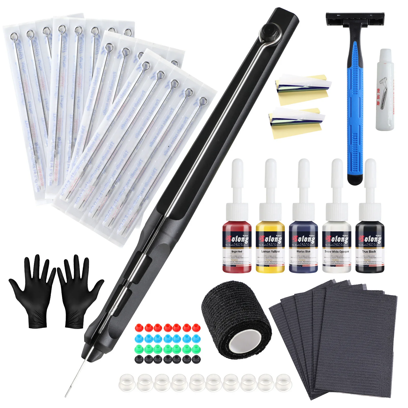 

Aluminum Alloy Tattoo Hand Needle Set Traditional Hand Needle Set Tattoo Machine Handmade Tattoo Pen Tattoo Equipment
